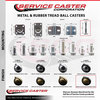 Service Caster 3 Inch Windsor Antique Soft Tread Ball Caster – Grip Neck Stem-SCC, 4PK SCC-GN01S30-DCR-WA-4